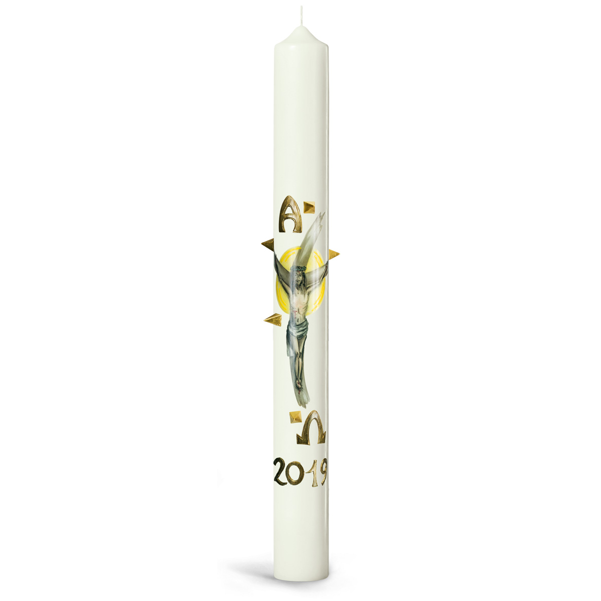 Osterkerze, 19.6004, Kreuz m. Korpus, mit goldenen Nägeln