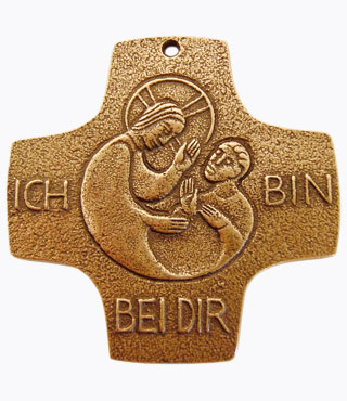 Bronzekreuz, 802019, Ich bin bei dir, 7x7cm