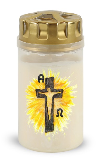 20 Osterlichter, Kreuz, Auferstandener, Osterlicht, Brenndauer 2,5 Tage, #255126 - ohne Jahreszahl