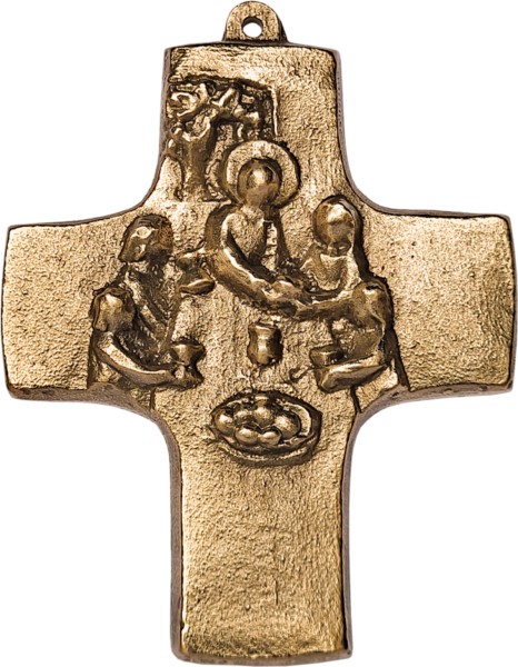 Bronzekreuz, Kommunionkreuz, Ihr seid meine Freunde!, 9 x 7 cm, 802058