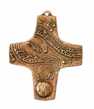 Bronzekreuz, 154, Wir sind Gottes Melodie, h=9,5cm