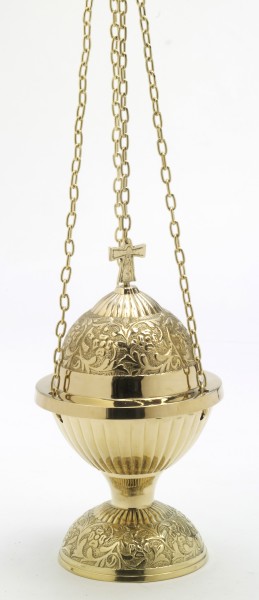 Weihrauchfass, Messing, Höhe 24 cm, mit Innenschale