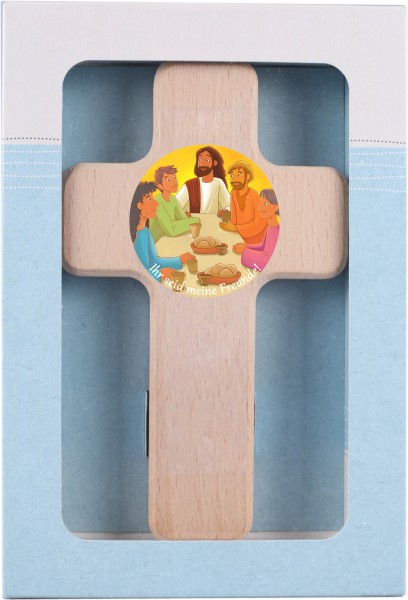 Holzkreuz, Ihr seid meine Freunde!, 18 x 11 cm, individualisierbar - mit Geschenkverpackung