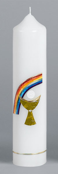 Kommuniontischkerze, 2834, 265x60, weiß, Kelch, ---Abverkauf---