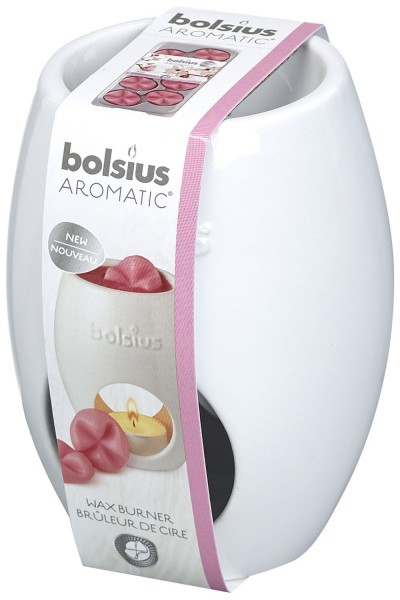 Bolsius Schmelz-Duft-Blüten-Brenner, weiß, Keramik, Ellipse