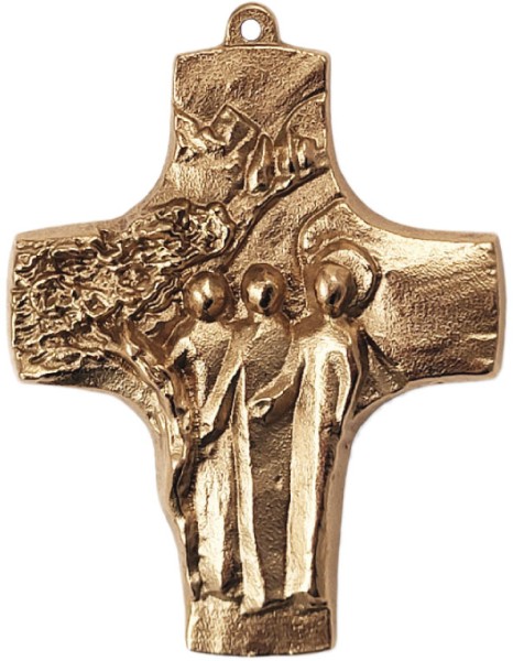Bronzekreuz, Emmaus, Du gehst mit!, 9 x 7 cm, 802053