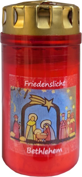 20 Friedenslichter, Friedenslicht Bethlehem, roter Becher, 2,5Tage