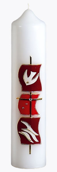 Taufkerze, 94, 265x60, rot, gold, ---Abverkauf---