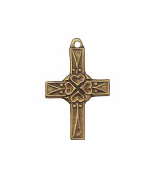 Umhängekreuz, UK2, mit Ring, ohne Kette, 5cm, (Herzen)